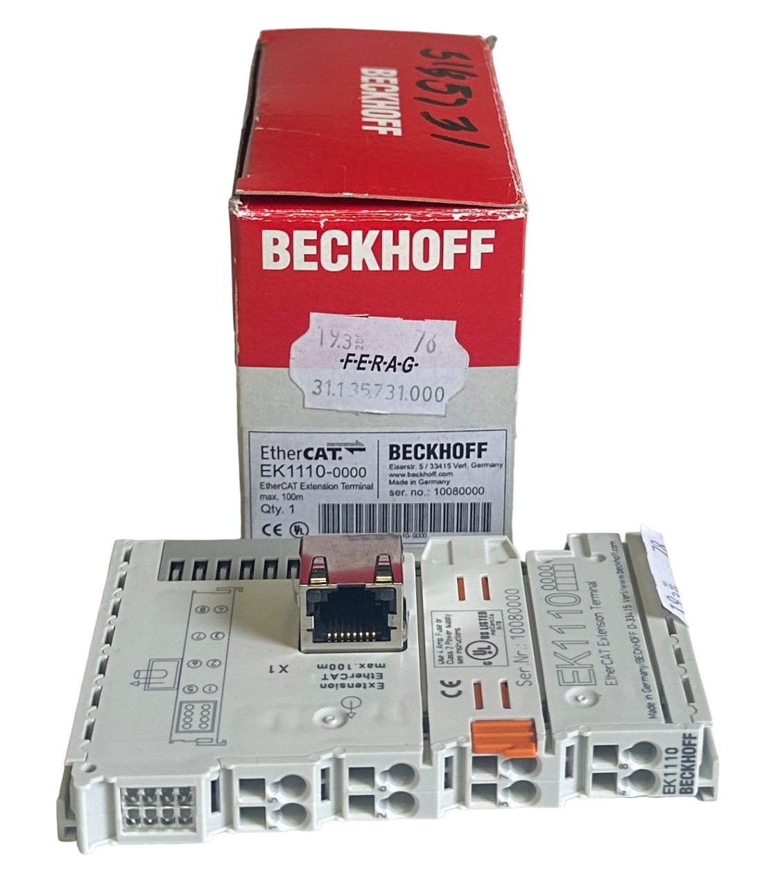 Used NEW BECKHOFF EK1110-0000 / EK1110 EtherCAT EXTENSION TERMINAL MODULE 100m OEM