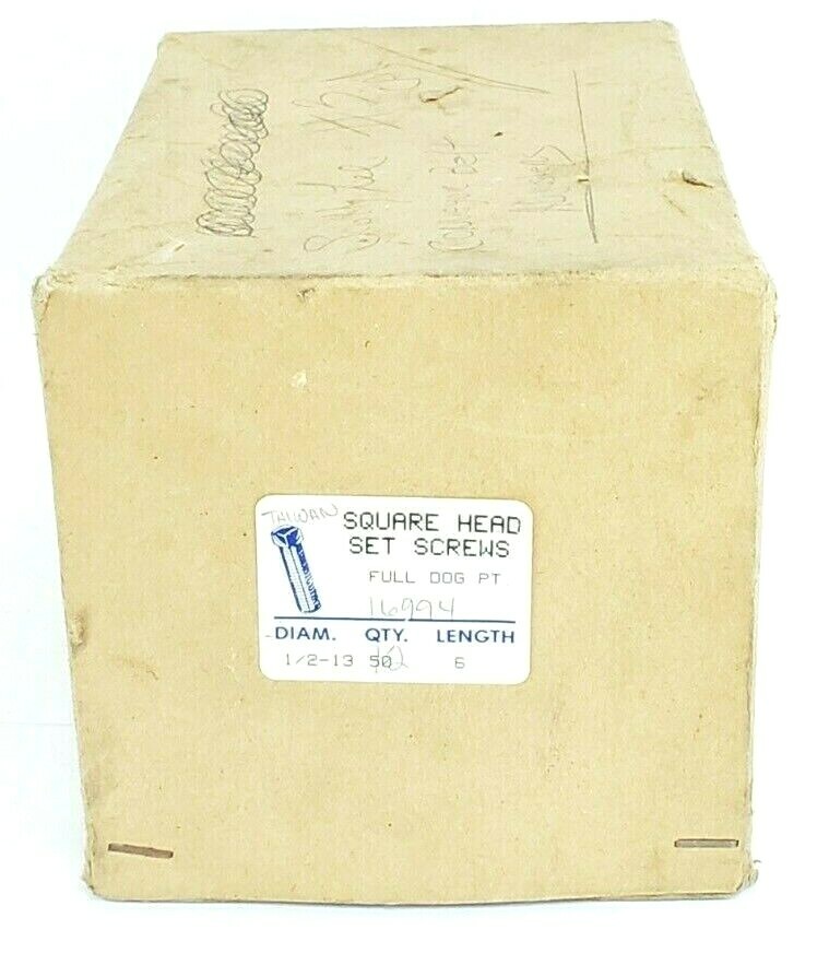 BOX OF 12 NEW GENERIC 16994 SQUARE HEAD SET SCREWS 6'' IN. 1/2-13 DIA. FULL DOG