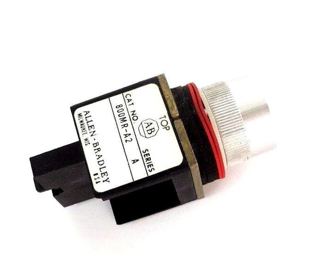 Used NEW ALLEN BRADLEY 800MR-A2 FLUSH HEAD PUSHBUTTON SER. A, 800MRA2