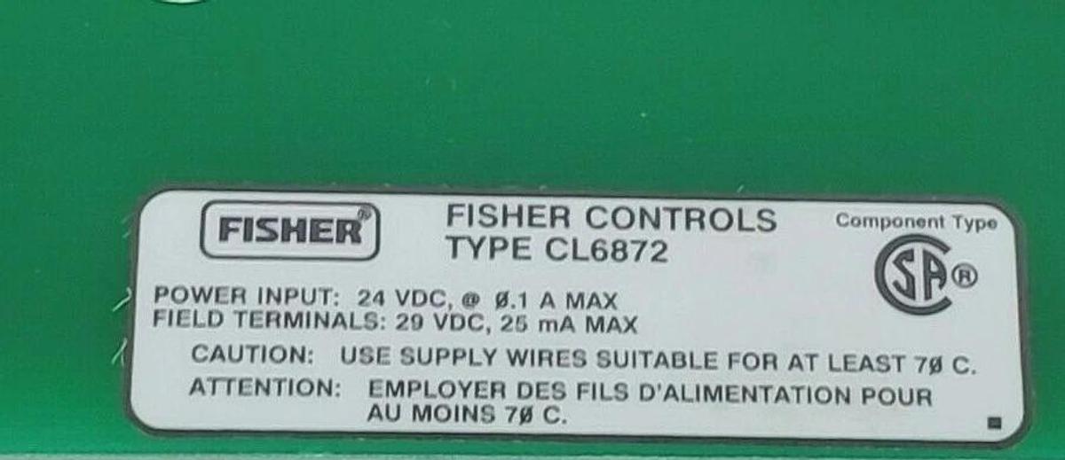 Used FISHER CL6872X1-A2 RED. ANALOG OUTPUT TERMINATION PANEL 31B5150 41B7288X032-98