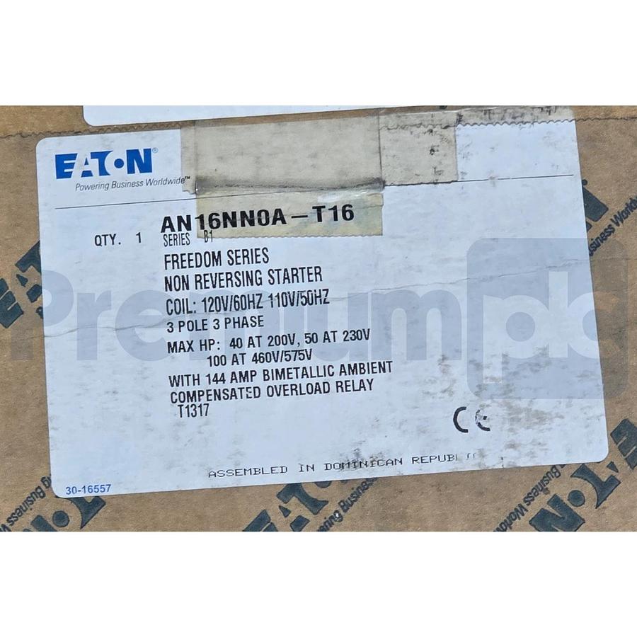 Eaton AN16NN0A-T16 Freedom NEMA Size 4 Starter 3P 135A 120V Coil AN16NN0-T16 NEW