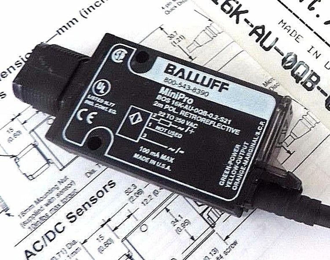 Used BALLUFF BOS 16K-AU-0QB-0.2-S21 PHOTOELECTRIC SENSOR POLARIZED RETROREFLECTIVE