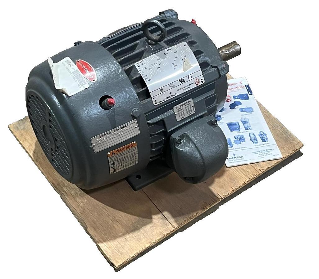 Used Emerson 5HP AC Motor 3515 RPM 230/460V Frame 184T Type TCE TEFC C5P1B 5839