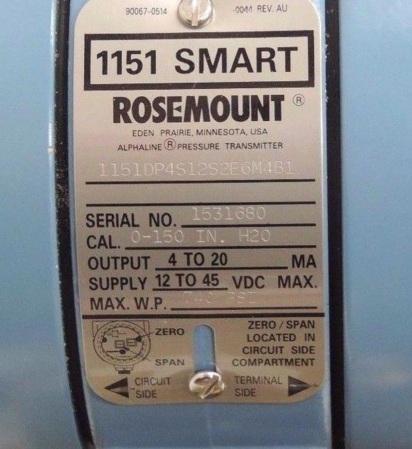 Used ROSEMOUNT 1151DP4S12S2E6M4B1 SMART PRESSURE TRANSMITTER 1199CAP11D25A11M0044 NEW