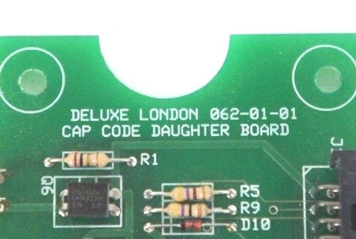 Used NEW DELUXE LONDON 062-01-01 CAP CODE DAUGHTER BOARD 0620101 W/ RIBBON CABLE