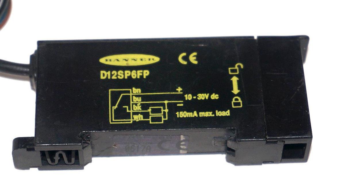 Used BANNER D12SP6FP PHOTOELECTRIC SENSOR