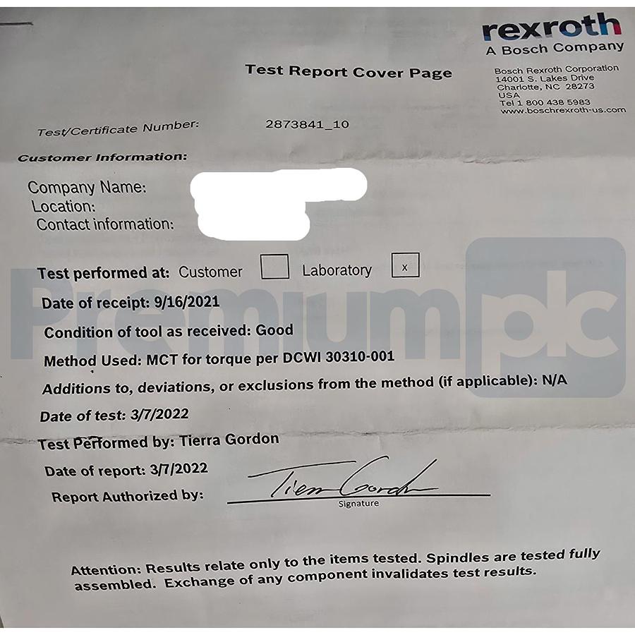 Used Bosch Rexroth ESA100S | 0608841025 Handheld Nutrunner 20-100NM 3~230V REPAIRED