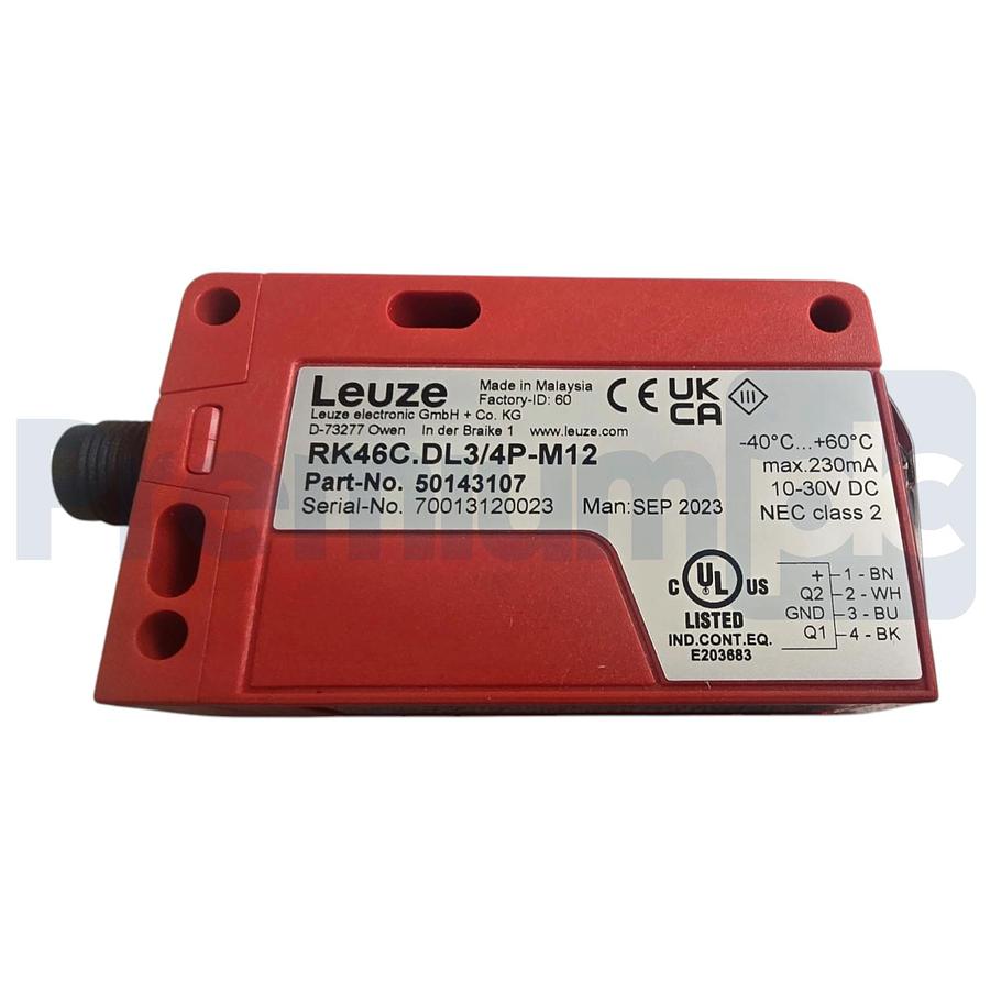 Used Leuze 50143107 | RK46C.DL3/4P-M12 Photoelectric Sensor M12 Connection NSMP