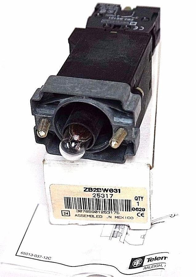 Used NIB TELEMECANIQUE ZB2BW031 25317 LIGHT MODULE 120VAC TRANSF W/ ZB2-BE101 CONTACT