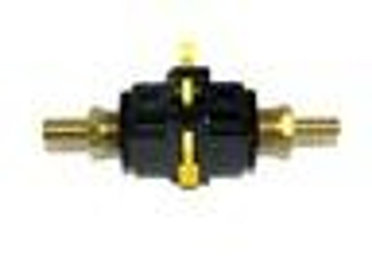 Used NORGREN T74E-4AA-P1N SHUT OFF VALVE 1/2'' W/ BRASS END CONNECTORS T74E4AAP1N