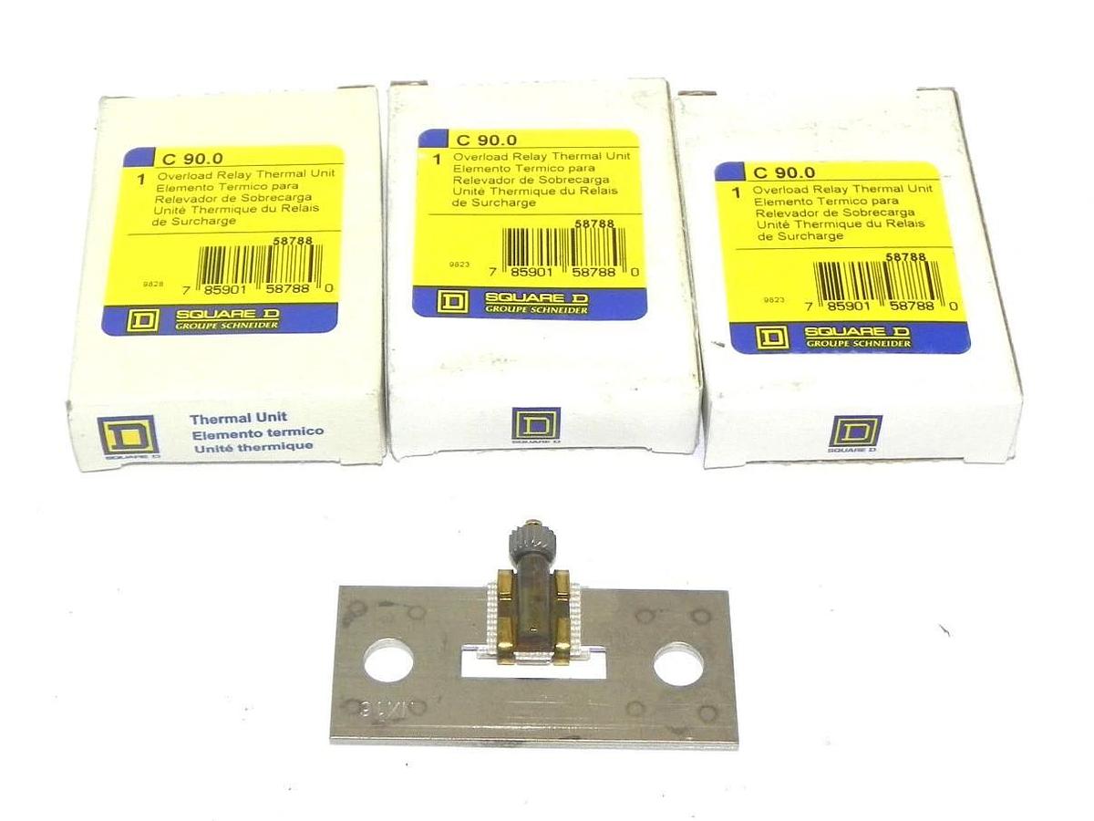 Used LOT OF 3 NIB SQUARE D C90.0 OVERLOAD RELAY THERMAL UNIT C900