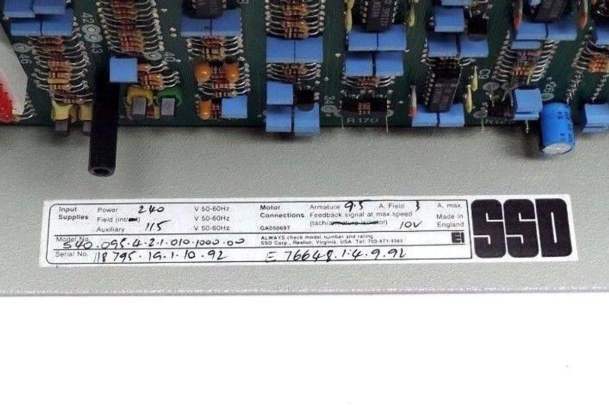 Used NEW SSD 540-095-4-2-1-010-1000-00 DRIVE 240V, 9.5A, SSD 540095421010100000