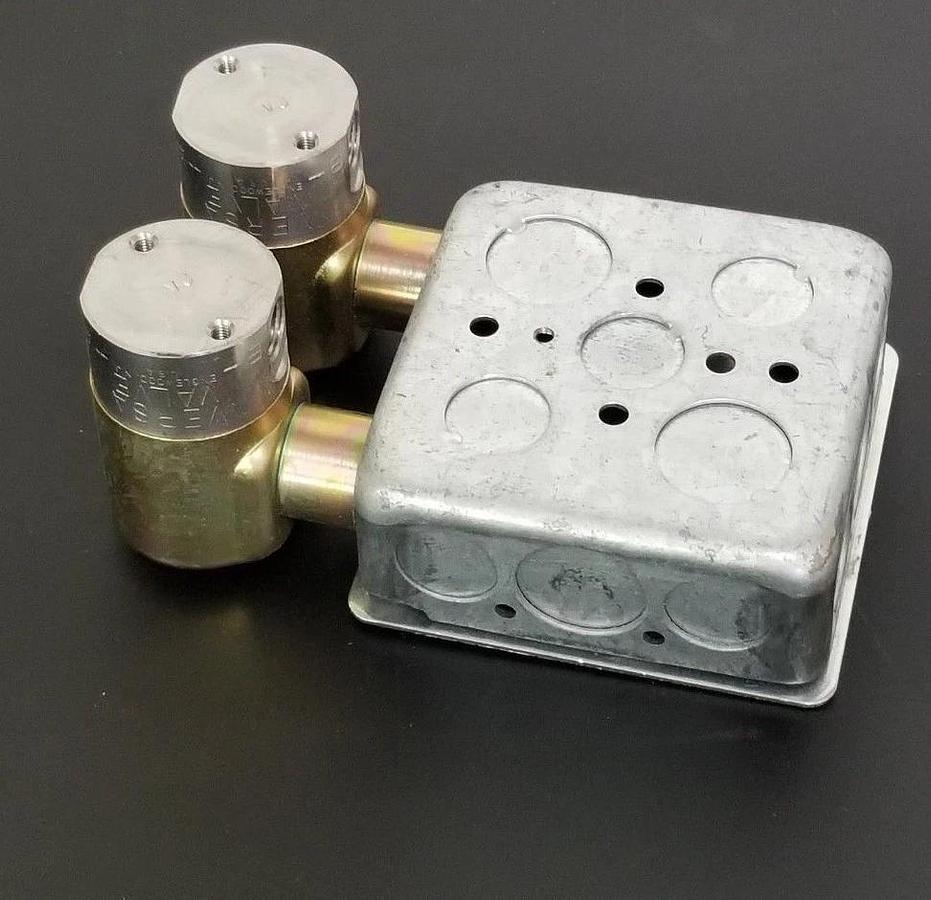 Used LOT OF 2 VERSA ESM-2301-80-120V60 SOLENOID VALVES W/ CABLE HOUSING