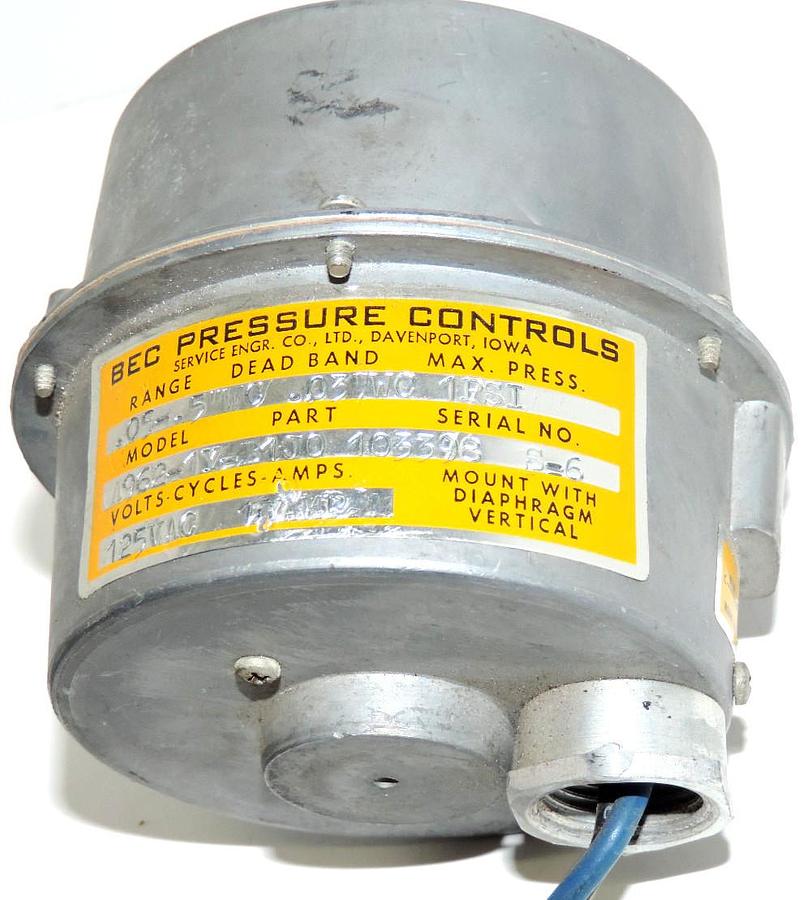 Used BEC PRESSURE CONTROLS A962-1Y-B1J0 PRESSURE SWITCH A9621YB1J0