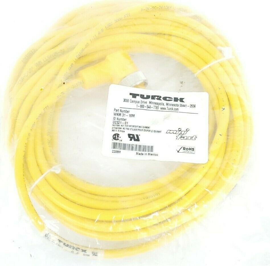 NEW TURCK WKM31-10M ID. #: U2321-01 - MINIFAST MOLDED CORDSET