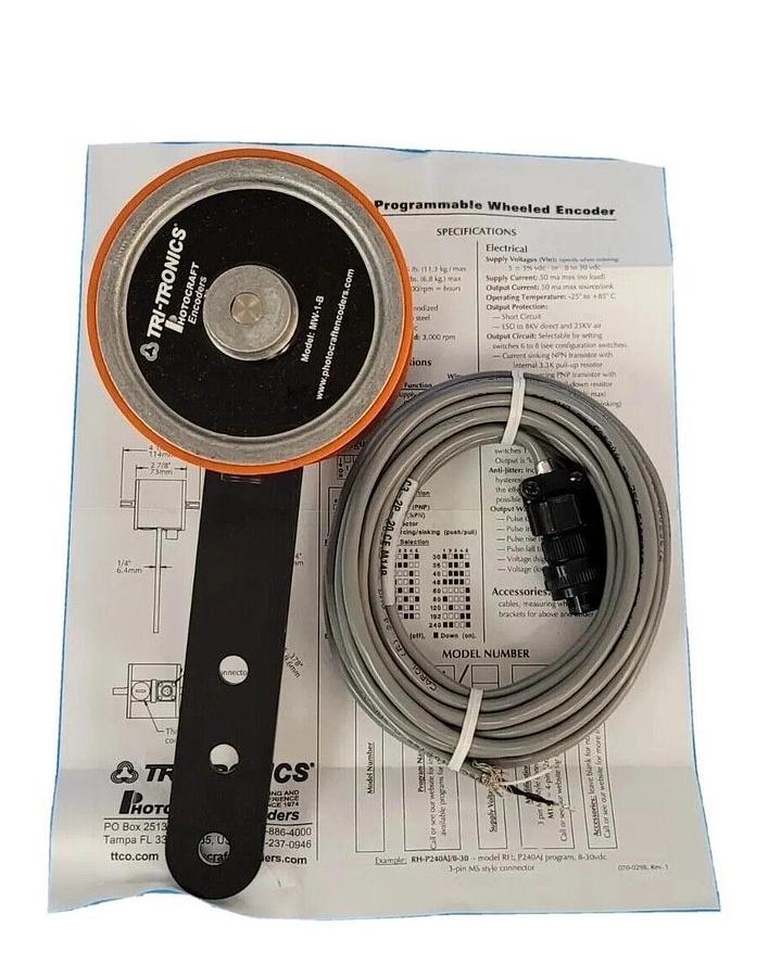 Used NIB DATALOGIC 1000019875 TACHOMETER 8-30 VDC SUPPLY POWER 20 FOOT CABLE