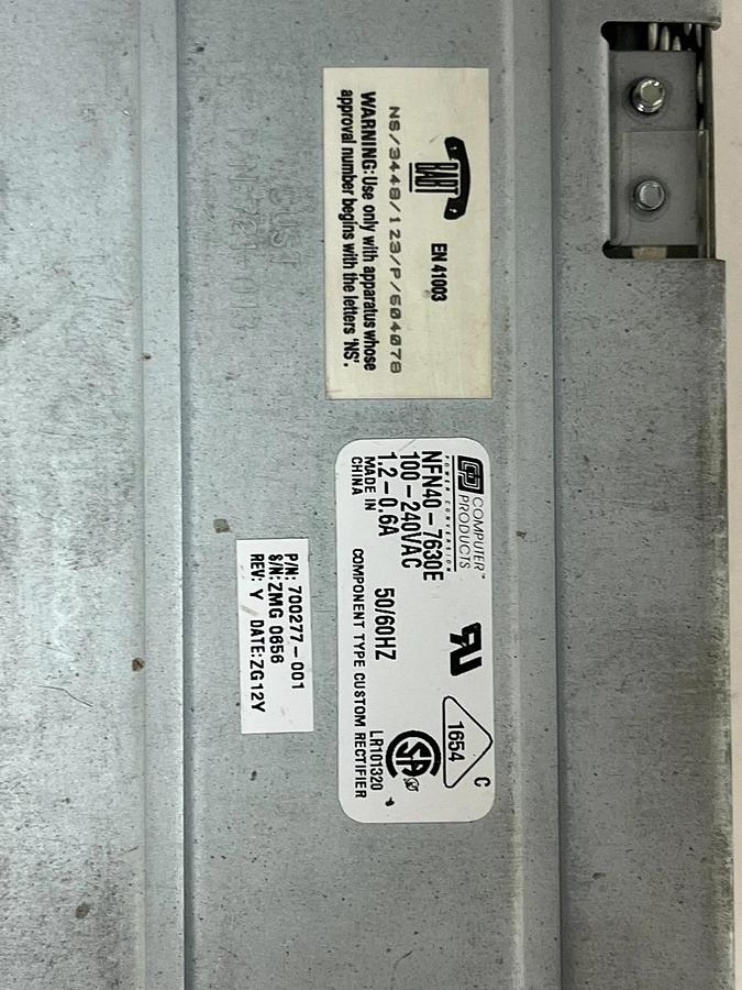 Used Computer Products NFN40-7630E Custom Rectifier Power Supply 700277-001