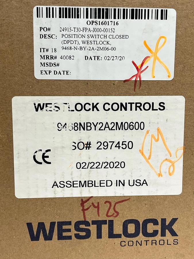 Westlock Controls 9468NBY2A2M0600 AccuTrak 9468 Rotary Position Monitor 2SPDT