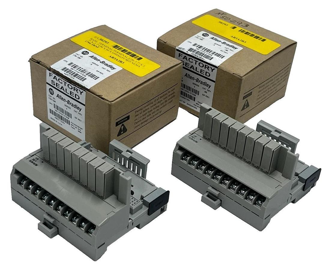 Lot of 2 Allen-Bradley 1794-TBNF Series A FLEX I/O Fused Terminal Base Units