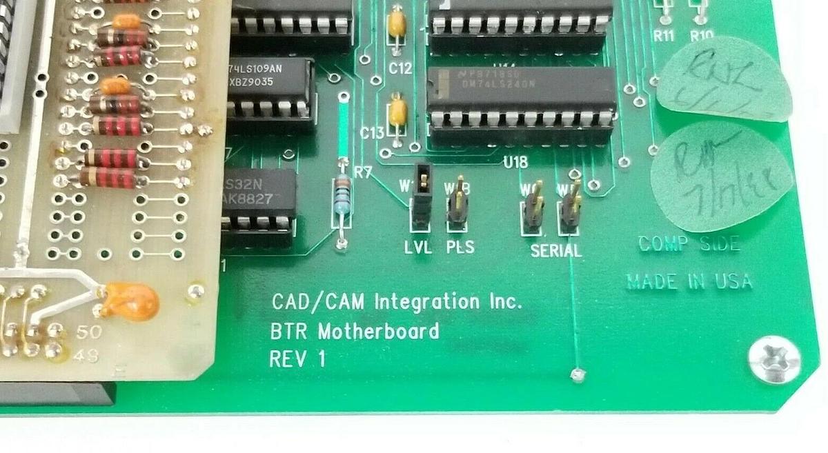 Used CAD / CAM INTEGRATION INC. BTR MOTHERBOARD W/ SLOSYN 125-1028 & Z-WORLD 175-0059