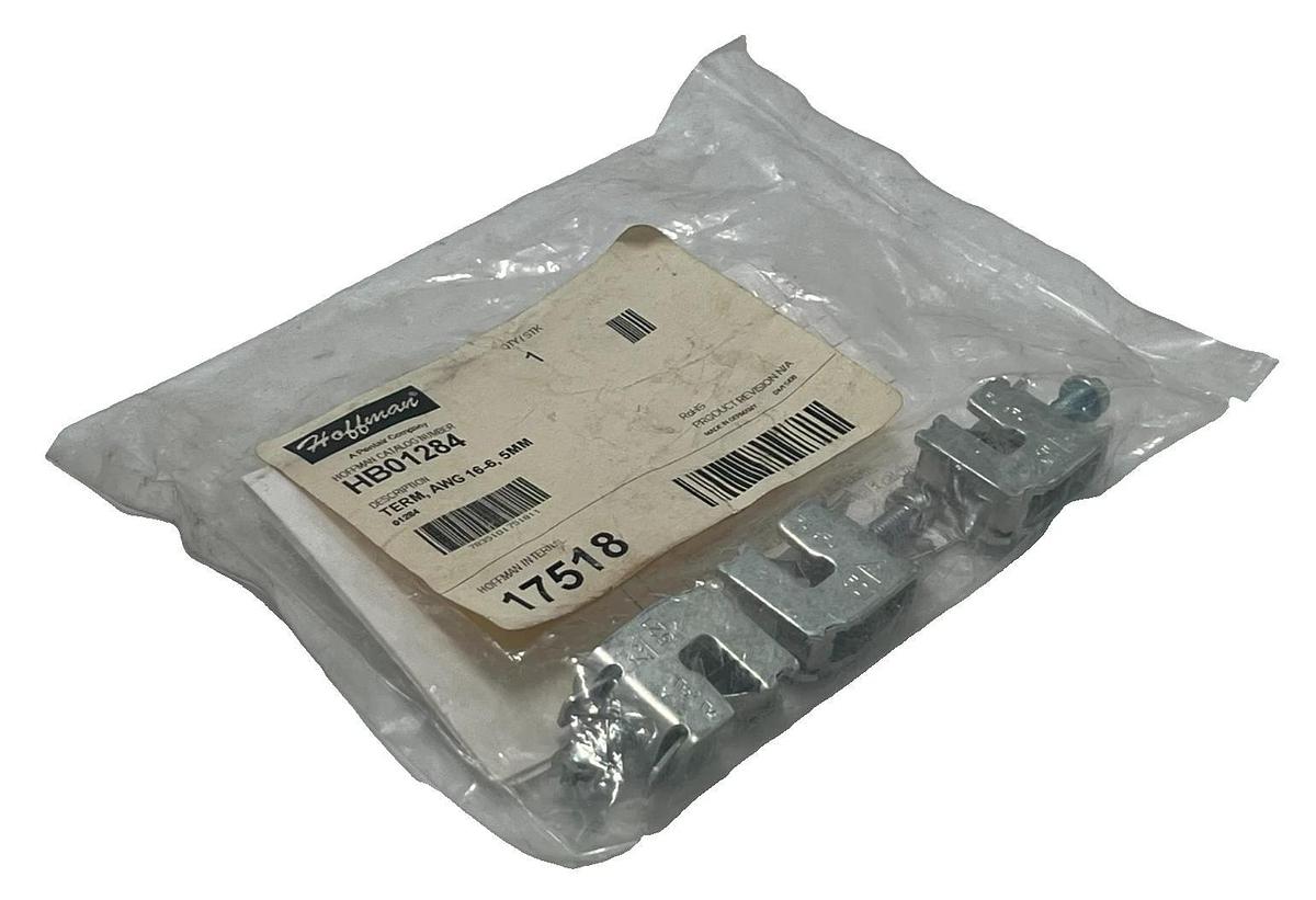 Used LOT OF 15 HOFFMAN HB01284 Terminal Clamp 16-6 AWG for 5mm Busbar 5 bags x 3 each
