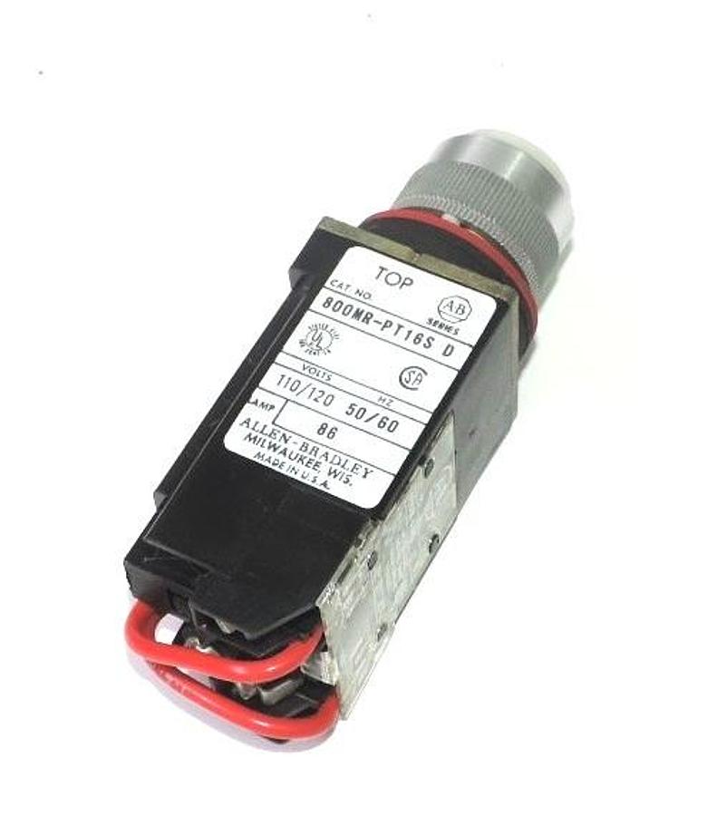 Used ALLEN BRADLEY 800MR-PT16S PUSH/TEST BUTTON SER. D W/ 800M-XAS SER. B