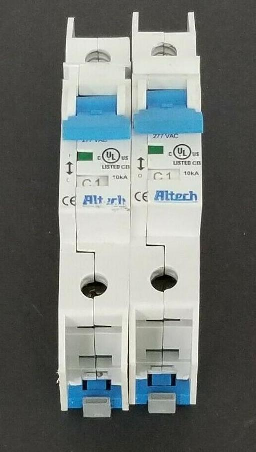 Used LOT OF 2 ALTECH UL-489 BRANCH CIRCUIT BREAKERS E305318 120-277VAC 10kA AD-6670