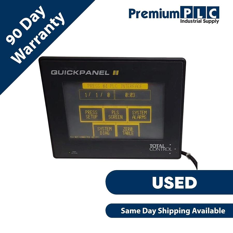Used USED TOTAL CONTROL GE FANUC QPI21100E2P /A 9" QUICKPANEL II OPERATOR PANEL
