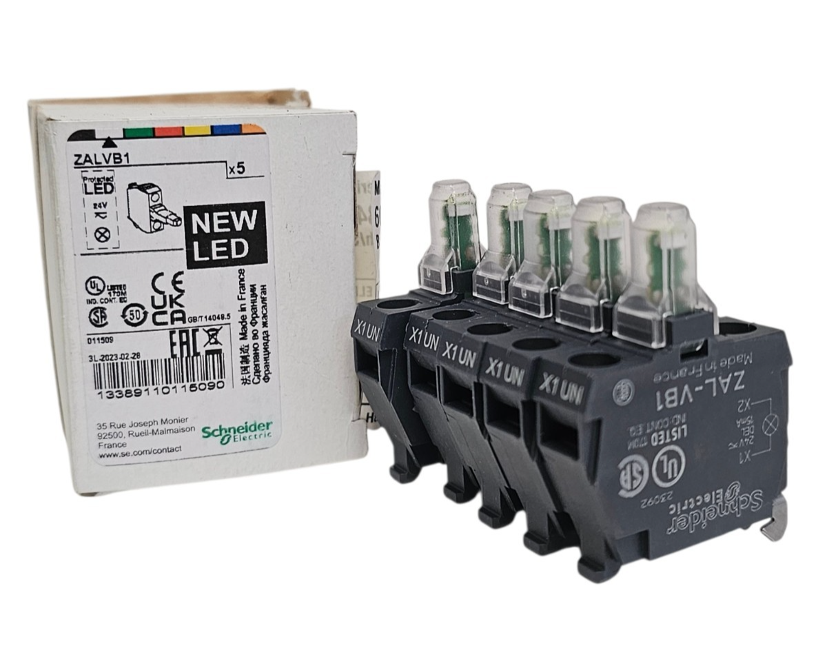 Used BOX OF 5 NEW SCHNEIDER ELECTRIC ZALVB1 LIGHT MODULES 24 VAC/DC NSMP
