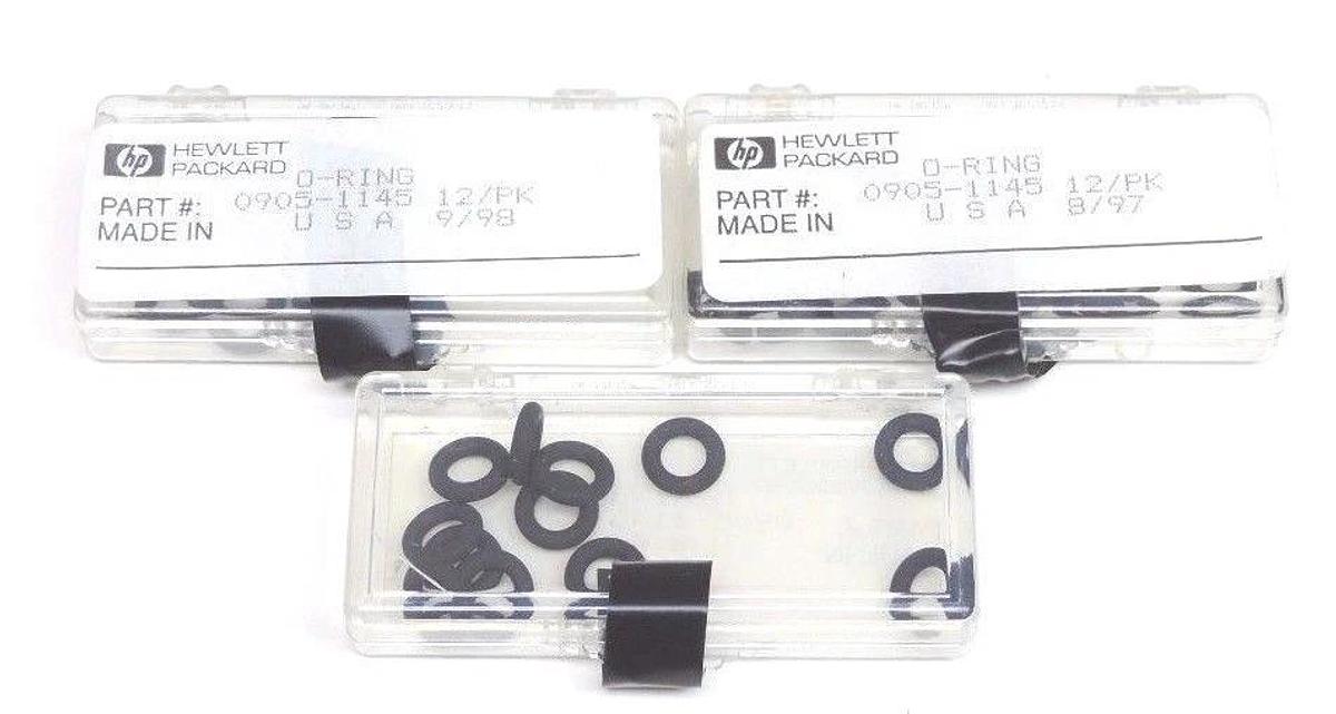 Used LOT OF 3 NEW HP 0905-1145 O-RINGS 12/PKS, 36 TOTAL RINGS, 09051145