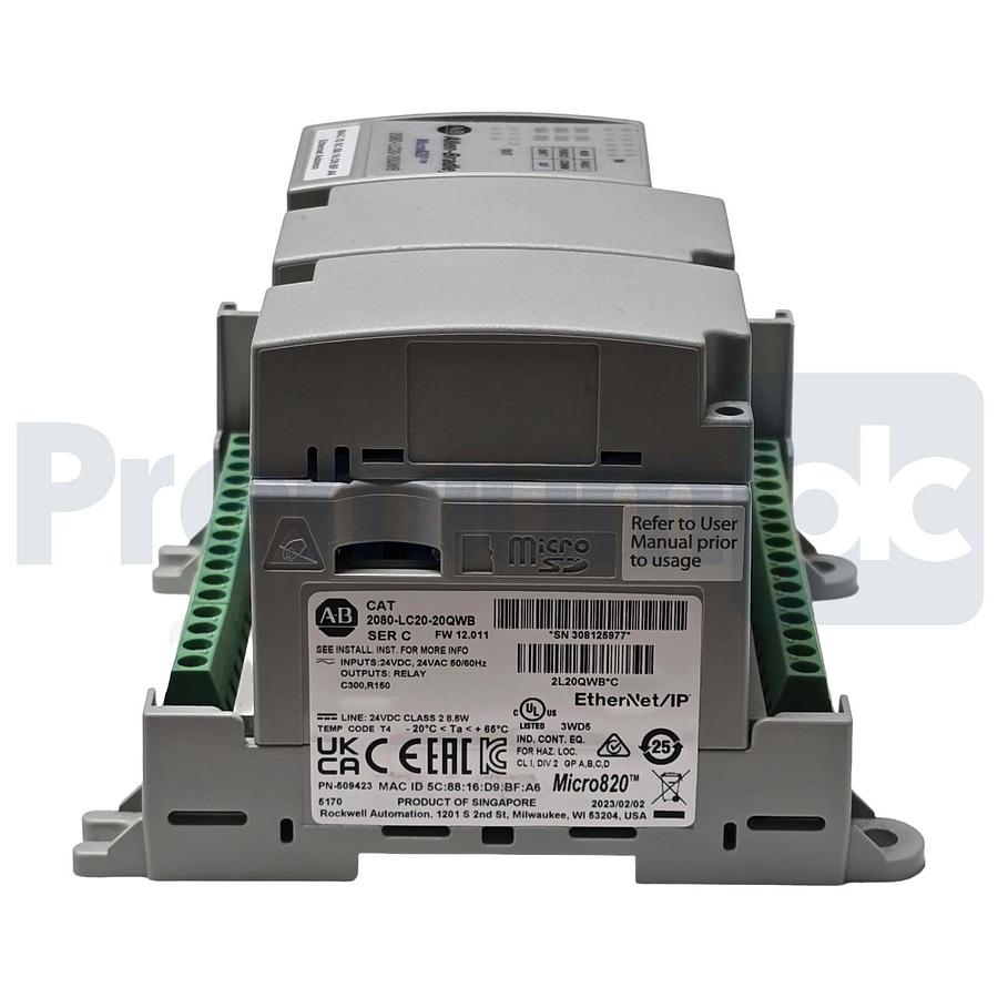 Allen-Bradley 2080-LC20-20QWB /C Micro820 Controller ENet/IP F/W: 12.011 NSNP