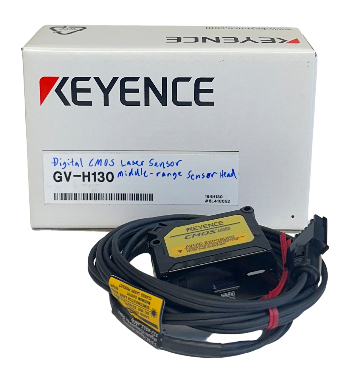 Used NEW KEYENCE GV-H130 / GVH130 CMOS GV SERIES DIGITAL LASER SENSOR 2M CABLE NSMP