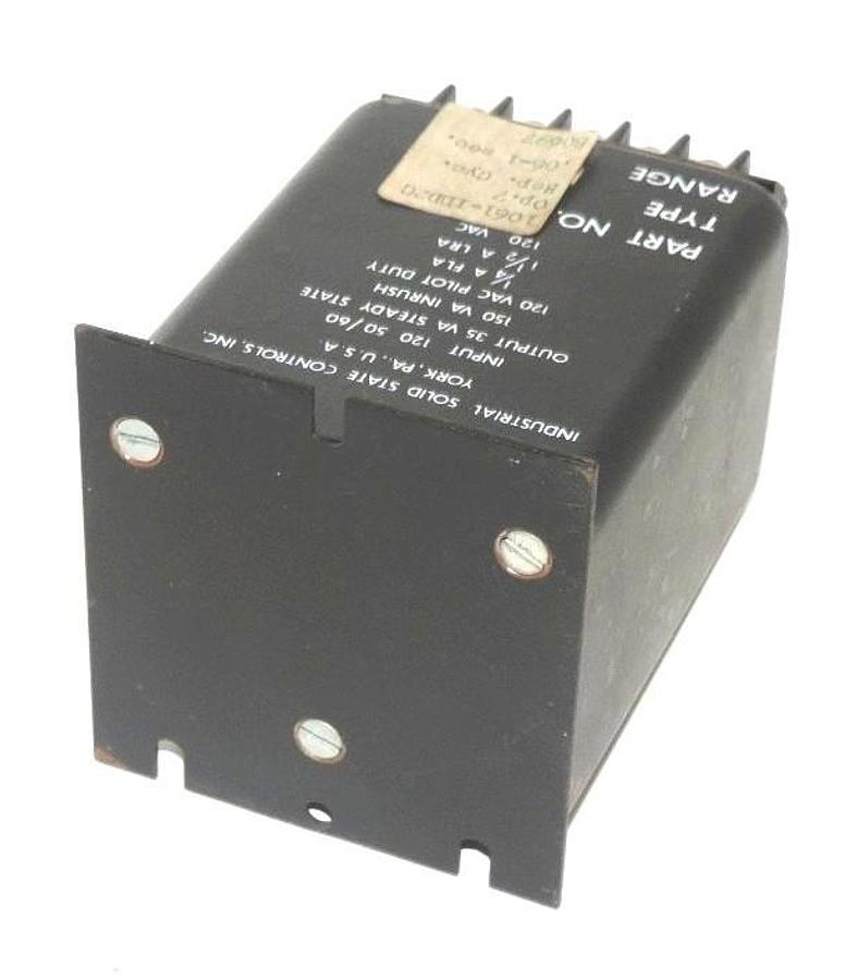 Used ISSC 1061-1DD2C TIMER INPUT 120V 50/60HZ, OP. 7 REP. CYC. .06-1 SEC.