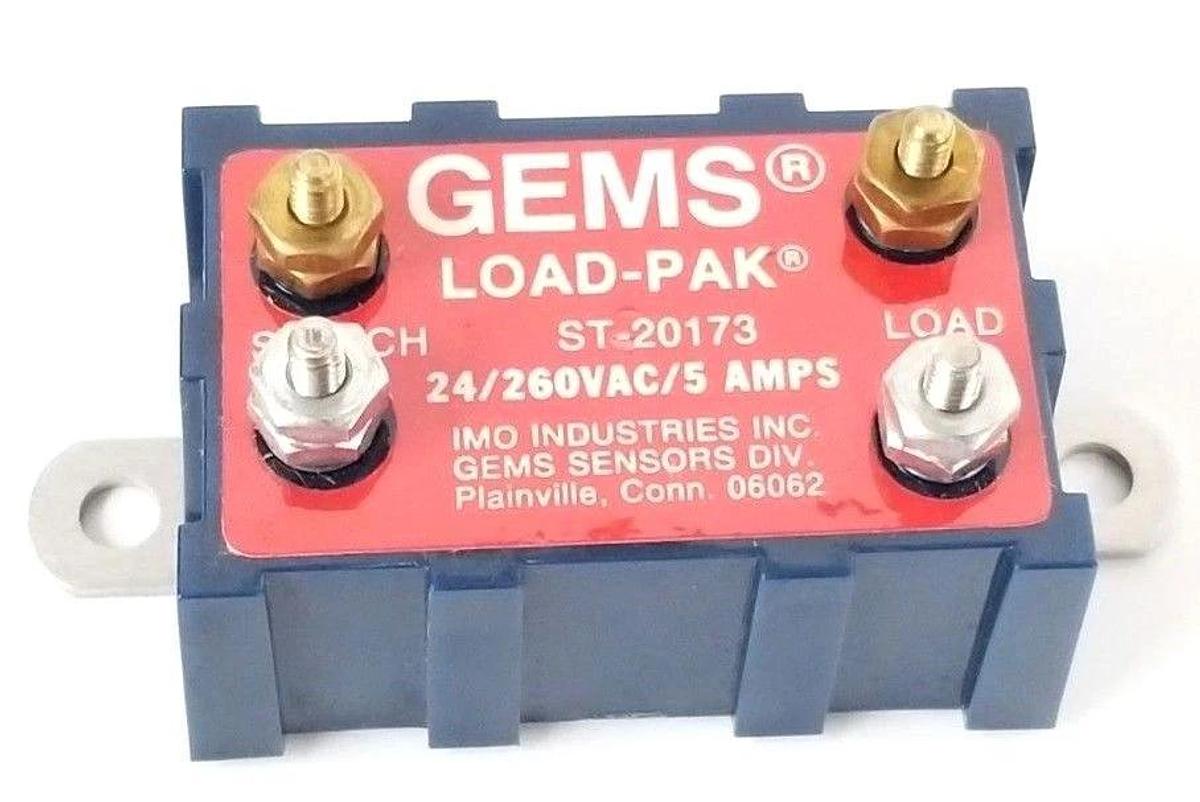 Used LOT OF 4 NIB GEMS SENSORS 20173 LOAD-PAK SAFETY RELAYS ST-20173 120/240V 5A