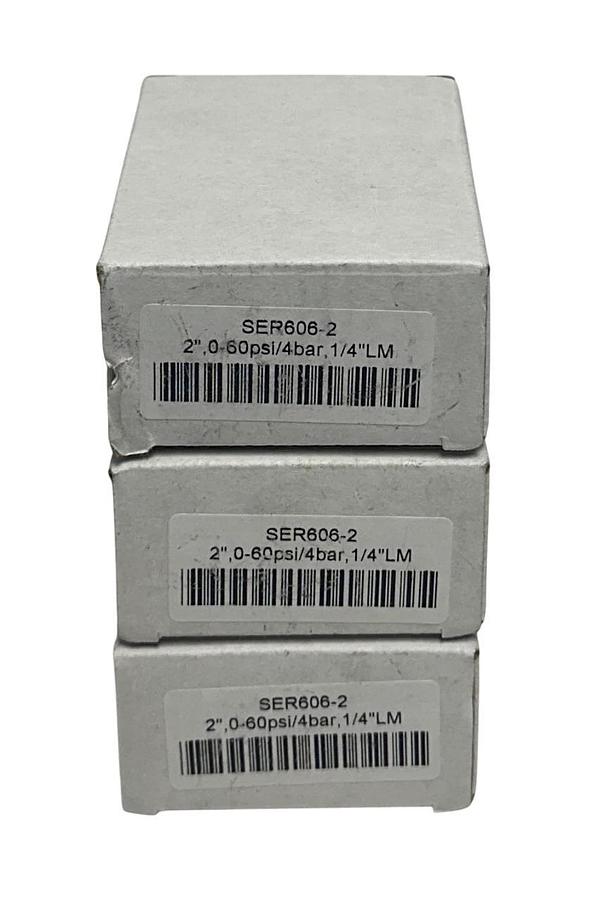 3 SERFILCO SER606-2 / SER6062 LIQUID FILLED PRESSURE GAUGES 2'' 0-60PSI NSMP