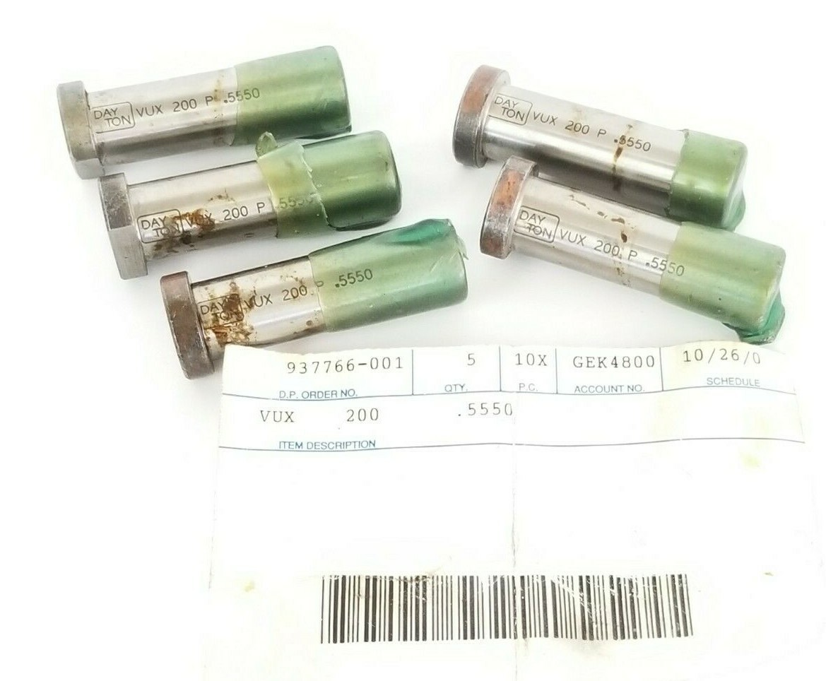 Used LOT OF 5 NEW DAYTON PROGRESS VUX-200 DIE PUNCHES P .5550 VUX200 2'' IN. OAL