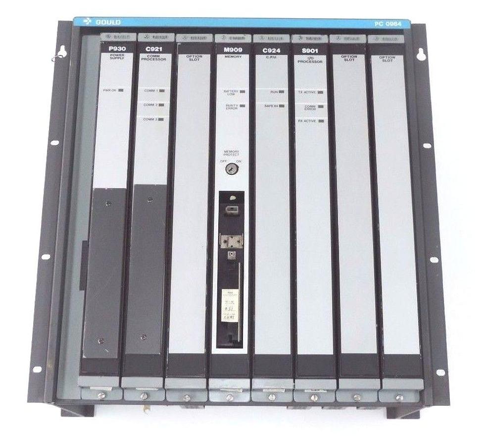Used GOULD MODICON AS-984B-128 MODULE 200 I / O SYS 24BIT 128K W/ S902 MEMORY MODULE