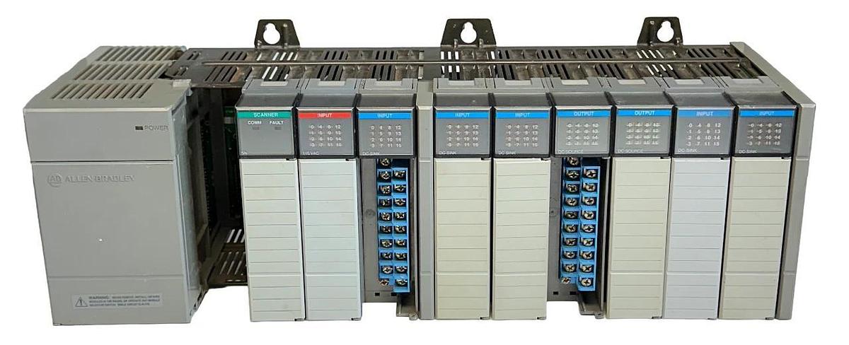 Used ALLEN BRADLEY 1746-A10 /A SLC 500 10-SLOT CHASSIS 1746-P2 /C POWER SUPPLY & MORE