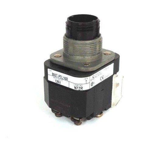 Used ALLEN BRADLEY 800T-PTL16R PUSH BUTTON SER. T 120V W/ 800T-XA1 SER. E 40171-002-0
