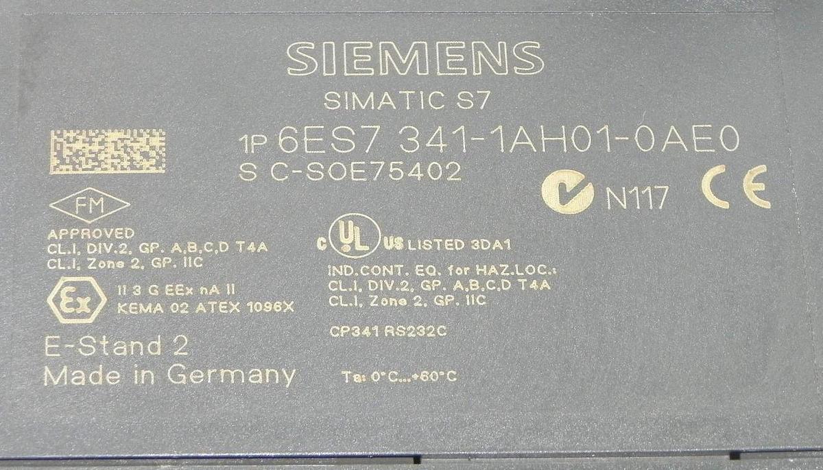 Used SIEMENS 6ES7-341-1AH01-0AE0 COMMUNICATION MODULE S7300 CP341 6ES73411AH010AE0