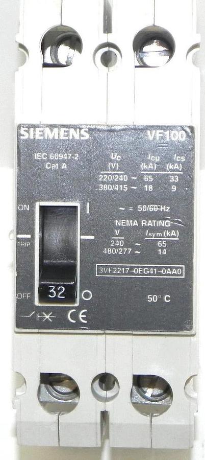 Used SIEMENS 3VF2217-0EG41-0AA0 CIRCUIT BREAKER VF100 3VF22170EG410AA0