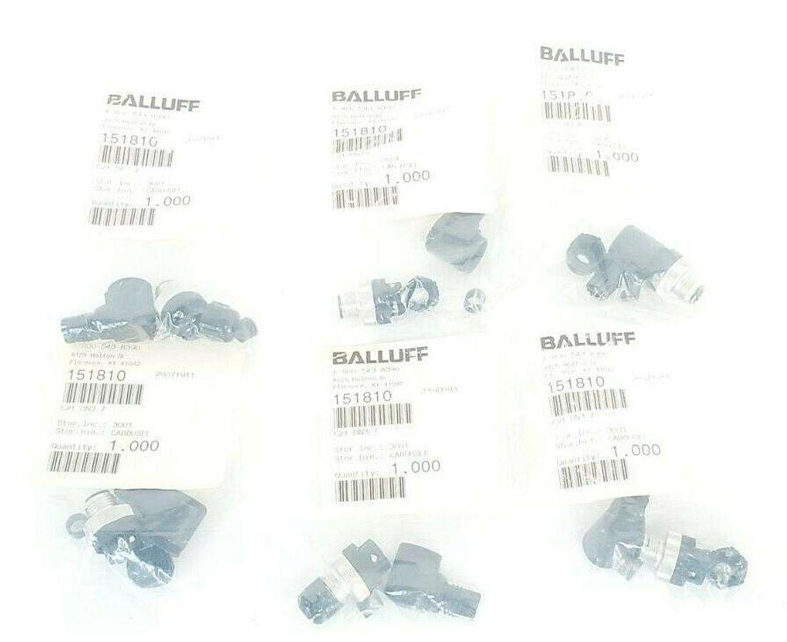 Used LOT OF 6 NEW BALLUFF C21 DN3-7 1/2" AC CORDSETS 151810