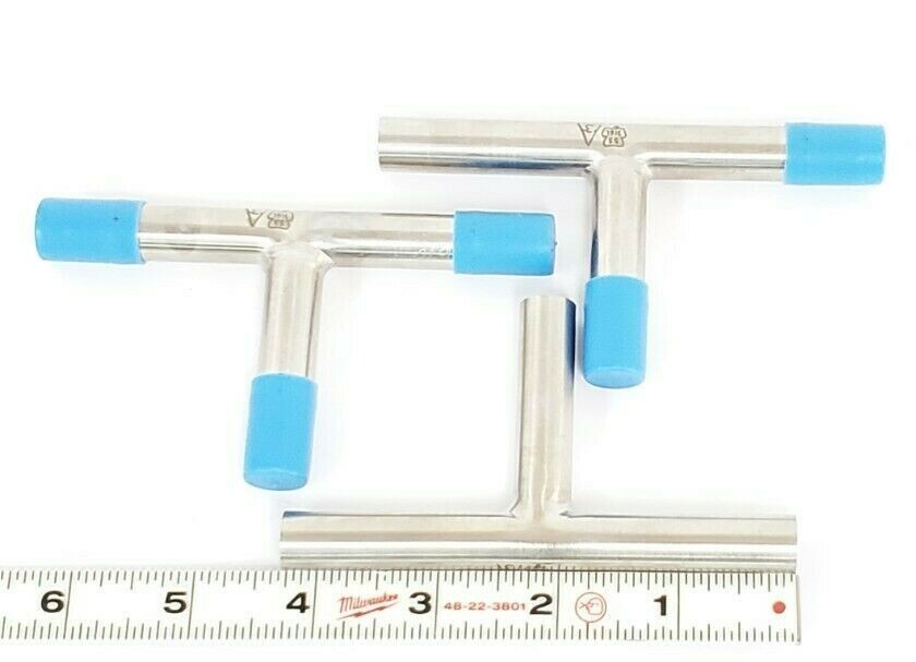 Used LOT OF 3 NEW TRI-CLOVER TL7WWW 1/2'' 316L-PL TEES
