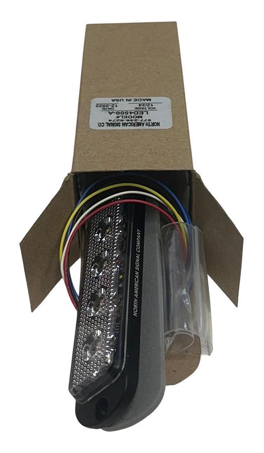 Used NORTH AMERICAN SIGNAL CO LED4500-A / LED4500A LED LIGHT AMBER/CLEAR 12/24V NSMP