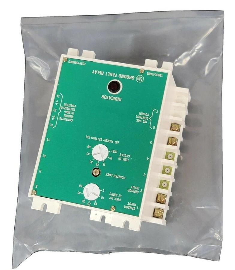Used WESTINGHOUSE 1293C47G02 GROUND FAULT RELAY 5-60AMP 120VAC 255P156H02D
