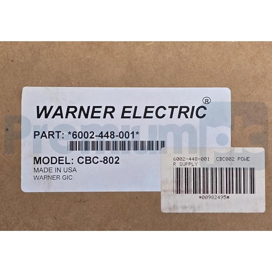 Warner Electric 6002-448-001 | CBC-802 Brake Power Supply 120VAC/90VDC NSMP