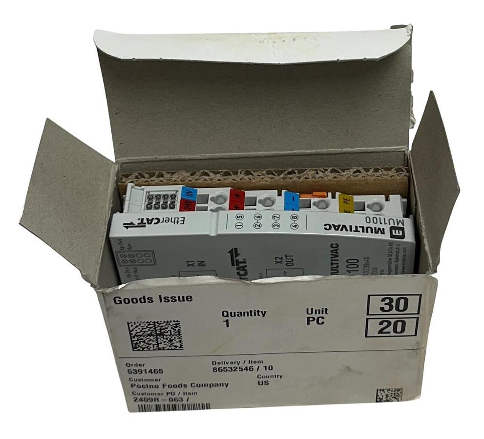 BECKHOFF MULTIVAC MU1100 EtherCAT COUPLER MODULE 24V 107352994 LED NSMP