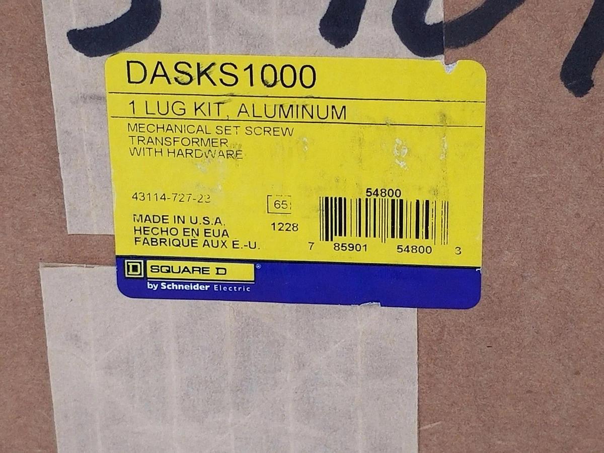 Used FACTORY SEALED SQUARE D DASKS1000 ALUMINUM LUG KIT