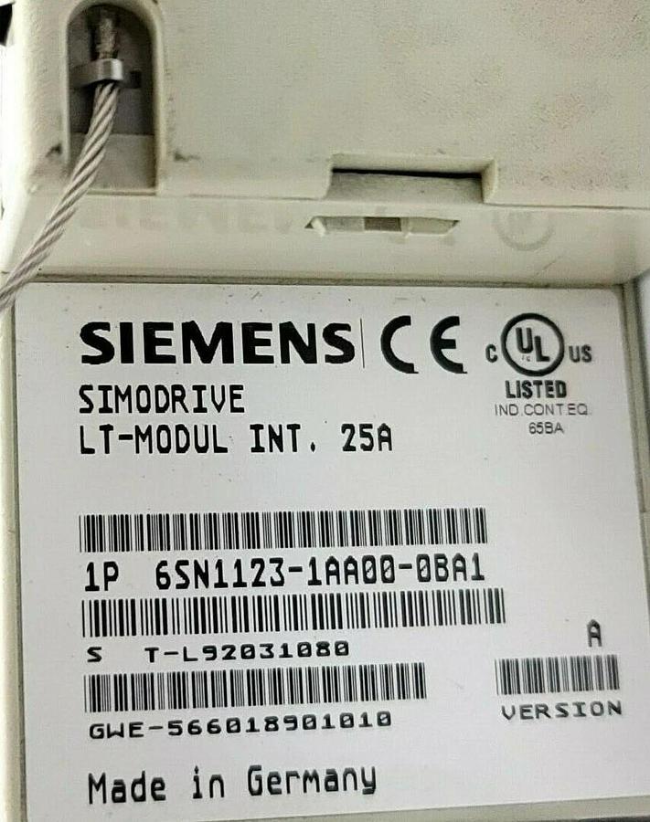 Used SIEMENS 6SN1122-0BA11-0AA0 CONTROL UNIT W/ 6SN1123-1AA00-0BA1 SIMODRIVE