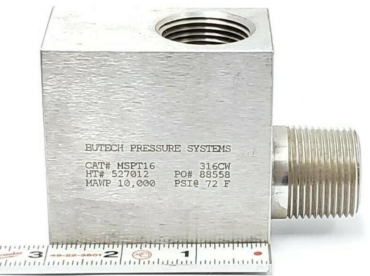 Used NEW BUTECH PRESSURE SYSTEMS CAT# MSPT16 HT# 527012, 316CW, PSI @ 72F, MAWP 10,00